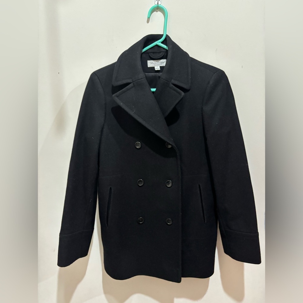 ✨True Vintage✨ 90s Brooks Brothers Black Peacoat Double-Breasted Wool - Picture 4 of 11